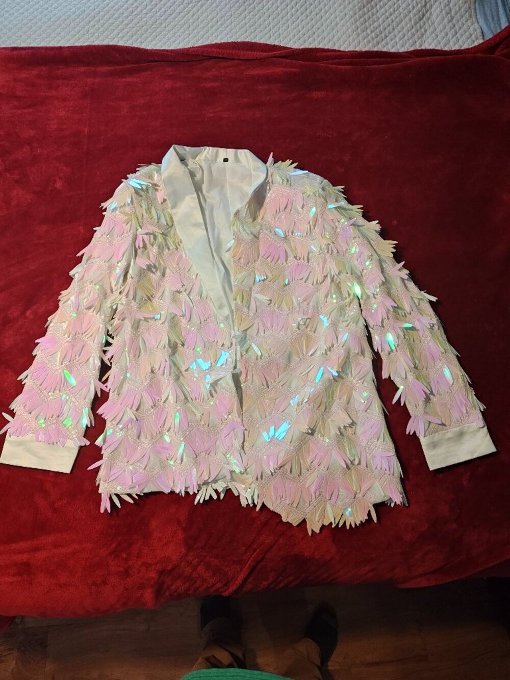 ✨ Iridescent Peacock Statement Jacket – XL – Showstopper Piece ✨